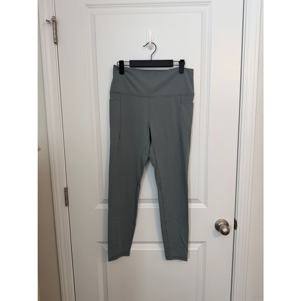 Avia Sage Gray High-Waist Leggings with Side Pockets